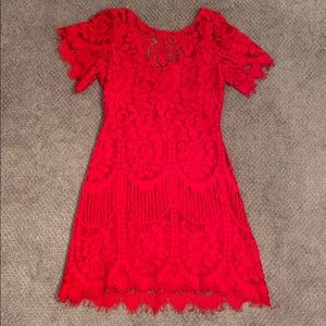 Lulu’s red lace dress
